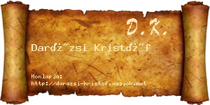 Darázsi Kristóf névjegykártya