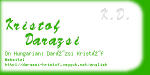 kristof darazsi business card